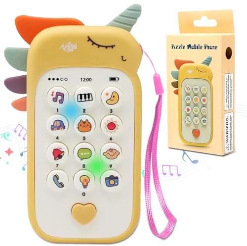 Xwin Baby Phone Toy - Soft Interactive Musical Toys for 1 Year Olds, Baby Mobile Phone Toy with Animal Sounds & Lights, Educational Toddler Gift for Boys and Girls Aged 12-24 Months
