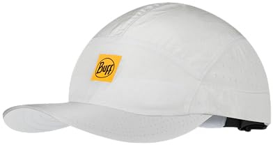 Buff®| Gorra Speed Hombre Mujer Adulto Ligera, Plegable, Materiales reciclados, Proteccion Solar UPF 50, Running, Correr, Deporte, L/XL, Blanco