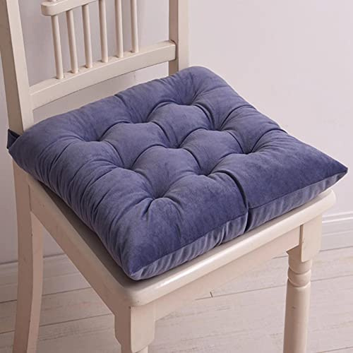 Set di 4 cuscini per sedia in memory foam antiscivolo con clip per sedie da sala da pranzo, cucina, colore: blu