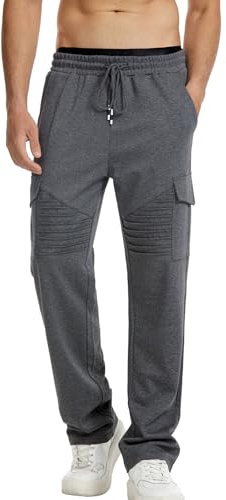 Suwangi Pantalones de Deportivos Jogger para Hombre Cargo Chándal Gimnasio Ligera Algodón Pantalones Entrenamiento con Bolsillos