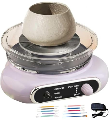 Pottery Wheel Kit for Kids and Adults, Electric Turntable Potter's Wheel with Foot Pedal, Complete DIY Ceramic Clay Set for Beginners and School Use
