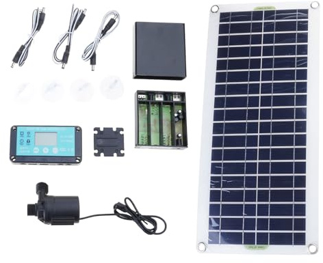Elevador de agua solar de 100 W, panel silencioso, accesorio portátil para fuentes, jardín, cascadas, agua solar con caja de almacenamiento de energía