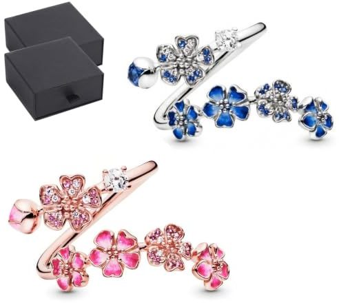Bague fleur de pêcher, bague réglable plaquée or rose fleur de cerisier rose, bijoux floraux en cristal et pierres précieuses, bague légère et délicate à bande ouverte pour mariage