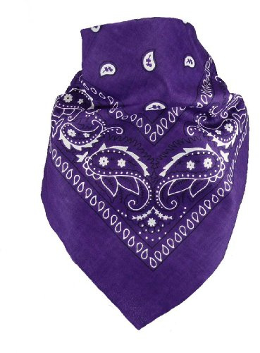Harrys-Collection extra großes Bandana 100% Baumwolle! 70x70 cm,Color:dukellila;Größen:70x70