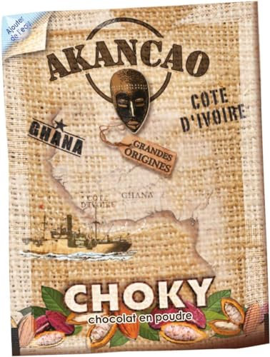 AKANCAO - Chocolat Chaud - Choky - Lacté - Cacao en poudre - Intense - Boisson chaude - Origine Afrique de l'ouest - 100 Doses