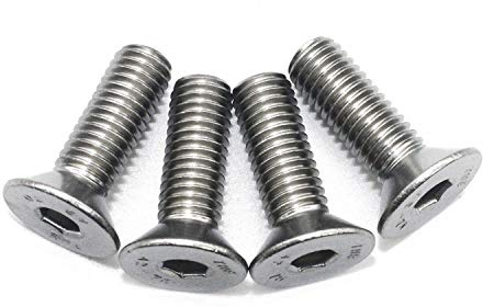 (10 stycken) – M10 x 20 mm ISO 10642 A2 V2A Skruv, Sänkskruvar med Sexkant DIN 7991