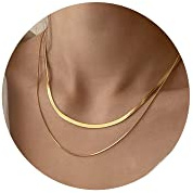 CHESKY 14K Gold/Silver Plated Snake Chain Necklace Gold Choker Necklaces