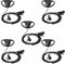 TechSide Headset in D-Form, Mikrofon, PTT, 2-polig, Midland, kompatibel mit G7 pro G8 G9 pro M24 plus M48 M99 G6 XT G7 XTR | Sicherheit TV Aufnahmen (5 Stück)