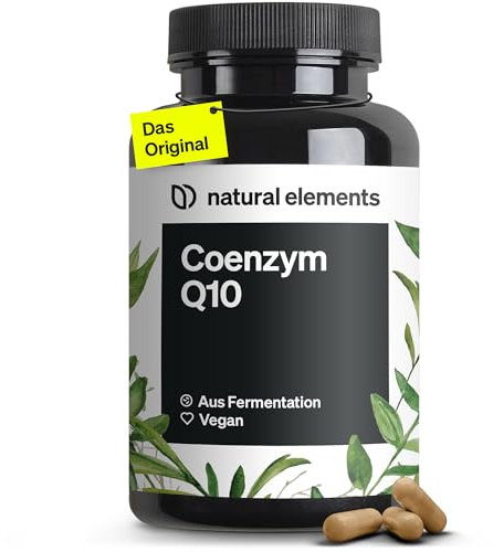 natural elements Coenzym Q10 – 200mg pro Kapsel – 120 vegane Kapseln – 4 Monate Reichweite – hochwertiges Q10 – hochdosiert, in Deutschland produziert & laborgeprüft