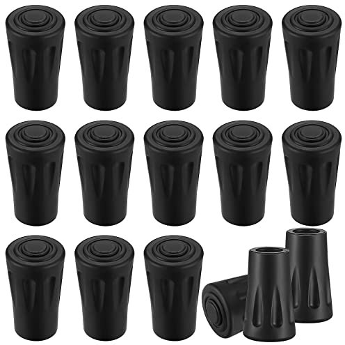 16 Piezas Puntas de Goma para Bastones de Marcha Nórdicos, Punta Caña de Caminar, Tapones Puntas de Goma de Protección Repuestos para Bastones de Trekking Caminar