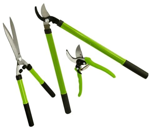 3pc Shear Set Tree Loppers Heavy Duty Professional Hedge Clippers Sharp Pruning Shears Tree Planter Tree Cutting Tool Shears Lopper Set Sharp Pruning Shears Tree & Shrub Care Kit