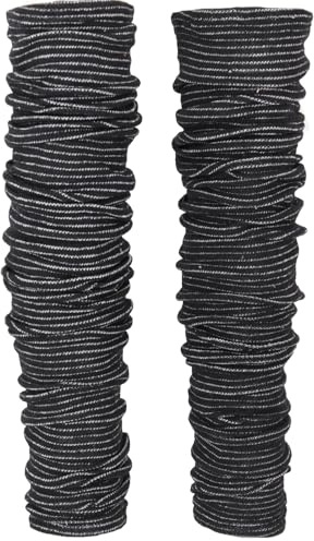 GURU SHOP Långa benvärmare av bomull, bomullstickade etno-manschetter, män/kvinnor, svart, storlek: en storlek, strumpor och benvärmare alternativa kläder, svart, one size