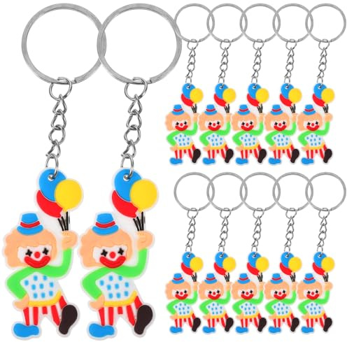 GALPADA 12pcs Circus Keychains Clown Keyring Crochet Clown Themed Keychain Women's Key Chain Cute Keychains for Parties