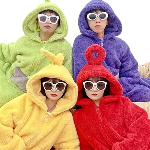 CXAFQ One-Piece Nightgown，Cartoon Homewear Winter, Cartoon Homewear Soft, Cosy And Warm Fleece，Gifts For Adults, Leisure, Sleeping, Home, Warmth, 169-173cm（Green）