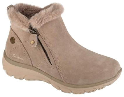 Skechers Easy Going - Botas altas con cremallera 2 168042-TPE, para mujer, de invierno, botas de nieve, ante pardo, beige, 39 EU