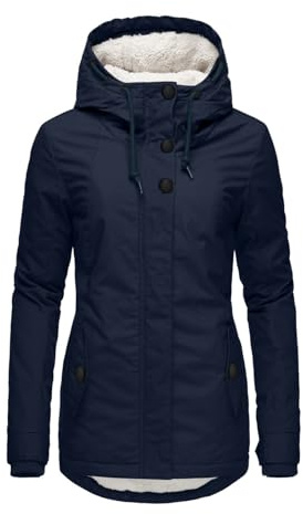Manteau Long Femme Anorak Femme Blouson Hiver Femme Manteau Femme Doudoune Femme Hiver Chaud Doudoune Fourrure Femme Manteau Femme Laine Parka Femme Hiver Veste Polaire Femme Bleu M