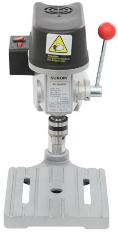 Taladro de mesa de 340 W, taladro eléctrico de columna de mesa, taladro de pie, taladro compacto, 3 velocidades ajustables 0-8.000/11.000/16.000 rpm