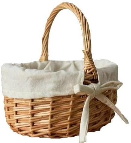 OsterköRbchen Mit Henkel Kinder Osternest Korb Ostern GeschenktüTen OstertüTen Aufbewahrung Ostergeschenke Ostern Eier SüSsigkeit PläTzchen Handgeflochtenerb Kleiner Weidenkorb (Khaki1, Einheitsgröße)