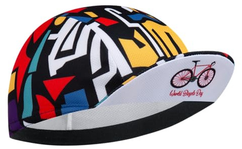 Corsehild Cycling Cap with Sun Visor, Lightweight Polyester Bike Hat for Men & Women, Breathable Under Helmet Design for Road Biking & Outdoor Sports