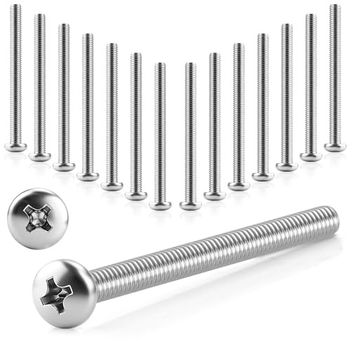 15pcs Bolts Screws M4x70mm Micro Machine Pan Cross Head Screws 304 Stainless Steel Fasteners Bolts Round Head Screw for Construction Engineering Mechanical Equipment and Daily Maintenance