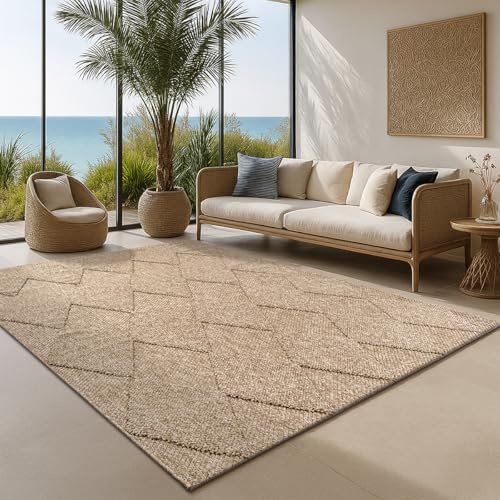 the carpet Cairo - Outdoor Teppich für Balkon & Terrasse – wetterfest, pflegeleicht, moderner Teppich im Jute-Look mit Loop-Struktur, robust & langlebig für Wohnzimmer, Esszimmer, ca. 240 x 340 cm