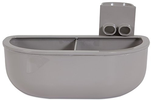 Petmate 29155 Double Diner Kennel Bowl, Gray