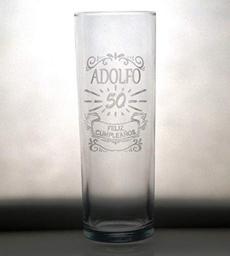 VASO DE WHISKY ALTO grabado y personalizado FELIZ CUMPLEAÑOS. Regalo día del padre, cumpleaños, aniversario, jubilación, para hombre o mujer. Regalo práctico, elegante, novedoso, divertido y original.