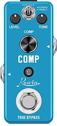 Rowin - Pedale compressore per chitarra per effetti di compressione analogica True Bypass, per chitarra elettrica