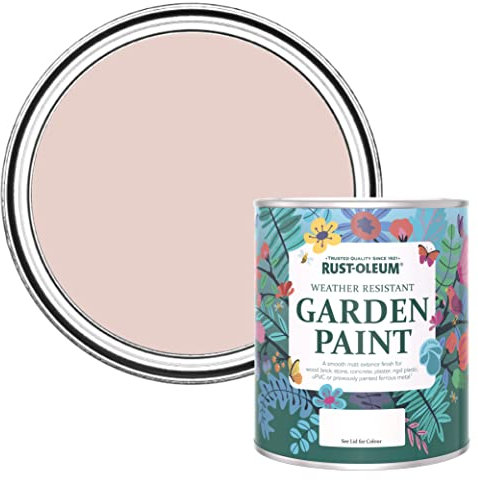 Rust-Oleum Peinture Rose Résistante à l'humidité pour Jardins, Finition Mate - Champagne Rosé 750ml