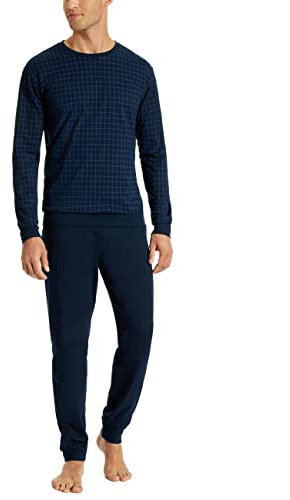 Uncover by Schiesser Herren Schlafanzug lang, Nachtblau, 56