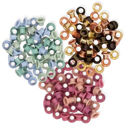 Craftelier - Set mit 180 farbigen Standard-Ösen zum Verzieren von Scrapbooking- und BastelProjekten | Kompatibel mit dem Crop A Dile Tool | Ca. Innendurchmesser 5 mm und Außendurchmesser 8 mm