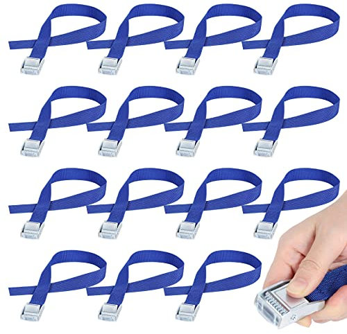 Cinghie di Fissaggio a Cricchetto 0.5M, 15 Pezzi Cinghia di Serraggio Corte, Cinghie di Tensionamento con Cricchetto Regolabili, Cinghie di Ancoraggio del Bagaglio per Moto, Auto, Portabiciclette