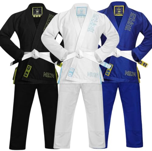 Trepace Initial BJJ Gi Kids Lightweight IBJJF Brazilian Jiu Jitsu Gi Kimono for Boys & Girls Includes Pants & White Belt Training & Competitions, Tear Resistance Uniforms Designed (White, M2)