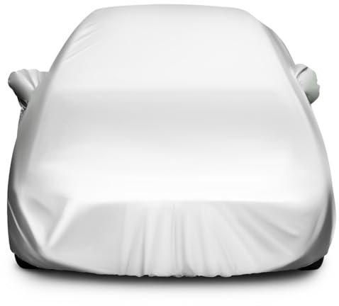 MUCKLILY Cubierta de protección contra viento y nieve, ajuste universal, cubierta de invierno para coche, cubierta de coche para todo tipo de clima, cubierta de coche para interior y exterior,