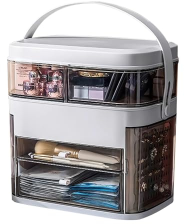 Keyacht Organisateur Maquillage avec Tiroirs Rangement Maquillage Acrylique Réglables Présentoir Produits Cosmétiques pour Le Rangement des Beauté