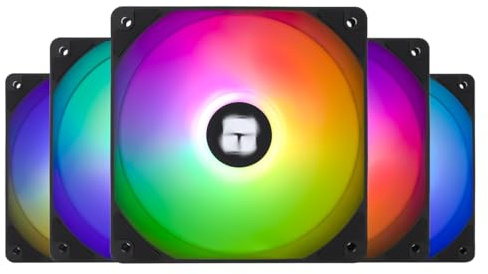 Thermalright TL-C12C-S X5 CPU Fan 120mm ARGB Case Cooler Fan, 4pin PWM Silent Computer Fan with S-FDB Bearing, up to 1550RPM (5 Pack)