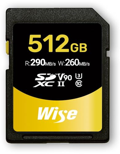 Wise SDXC UHS-II V90 512GB R:290MBs / W:260MBs WI-SD-N512