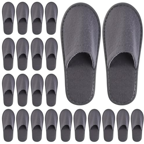 kuou 6/12 Pairs Disposable Spa Slippers, Hotel Guest Slippers for Men Women, Lightweight for Hotels, Salons, Parties, Travel and House Guests