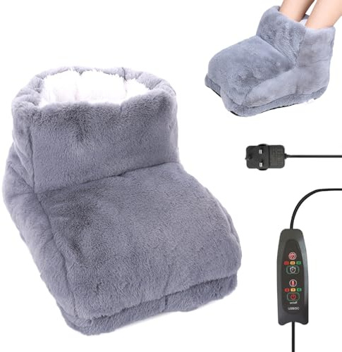 KQWVZ Electric Foot Warmer, Feet Heater with Timer Settings & Adjustable Temperature, Soft and Breathable Electric Feet Warmer, Heated Foot Warmer for Women Men Winter Home Office Dormitory(UK Plug)