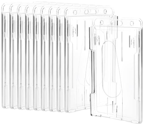 10PCS Fundas rígidas para Tarjetas de Identificación, Funda Protectora de PC Transparente Dura, Porta Tarjetas Identificativas para Oficina Transporte Público Eventos y Trabajo