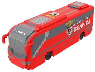 FOCO Officiellt licensierad produkt S.L. Benfica BRXLZ 3D Bricks fotbollslagsbuss, byggleksak, modell