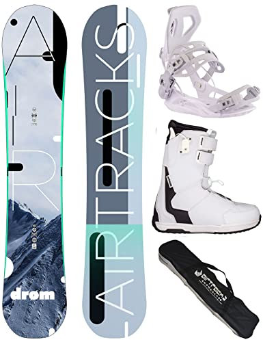 Airtracks Damen Snowboard-Set Freestyle Freeride Drom Lady Rocker 145 + Snowboard Bindung Master W + Snowboardboots Master QL W 37 + Sb Bag
