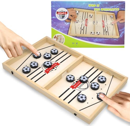 JOYUE Katapult Brettspiel, Fast Sling Puck Game Tragbares Eisball-Kampfspiel Bouncing Hockey Brettspiel, Tisch Slingshot Brettspiel, Spiel Stoßstange Schach, Desktop-Spiel für Kinder & Eltern-Kind