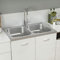 Tidyard Fregadero Cocina Fregadero de Cocina 2 Senos Fregadero de Cocina con Doble Lavabo y Escurridor Acero Inoxidable Plateado 800x500x155 mm