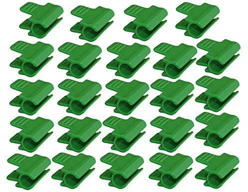 DRYEN Lot de 24 colliers de serrage pour tuyau de jardin, accessoires pour pellicule d'abri de jardin, piquets de plantes, clips de film plastique pour serre, Vert