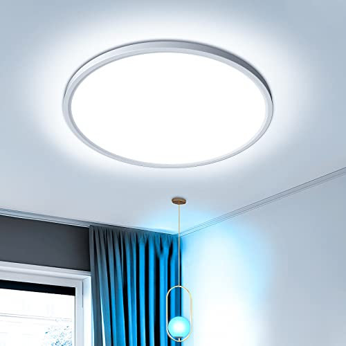 EASY EAGLE Plafon LED Techo 36W, Moderna Lamparas de Techo 3240LM, Panel Luz Blanco Frío 6000K Impermeable IP44 para Cocina Sala de Estar Dormitorio Pasillo, Ø30CM