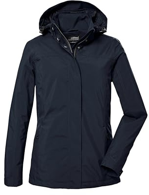 killtec Donna Giacca funzionale/giacca da esterno con cappuccio staccabile con cerniera KOS 42 WMN JCKT, dark navy, 44, 41282-000