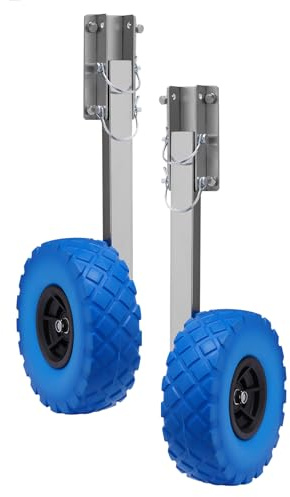 KiwiHood Ruedas inflables de remolque de barco Ruedas traseras de 10 pulgadas Ruedas correderas de acero inoxidable Ruedas de transporte plegables Kits para botes inflables, botes de remos ruedas