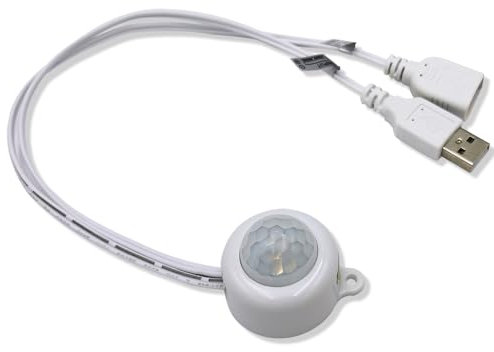 Interruttore con sensore di luce USB 5 V, interruttore automatico di rilevamento della luce, interruttore automatico per auto, luce ambientale, striscia LED per macchina fotografica (bianco