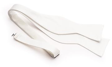 THE SAVILE ROW COMPANY LONDON Men's 100% Silk White Self Bow Tie